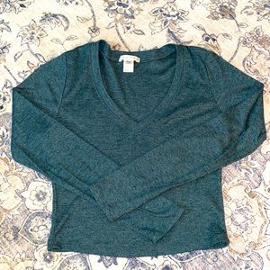 Green Cropped Long Sleeve
